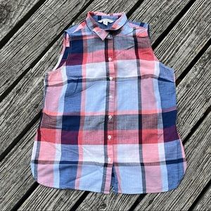 Croft & Barrow | Plaid Sleeveless Button Up